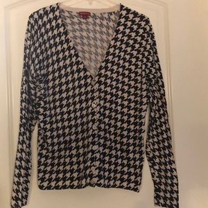 Black and white button up cardigan size L